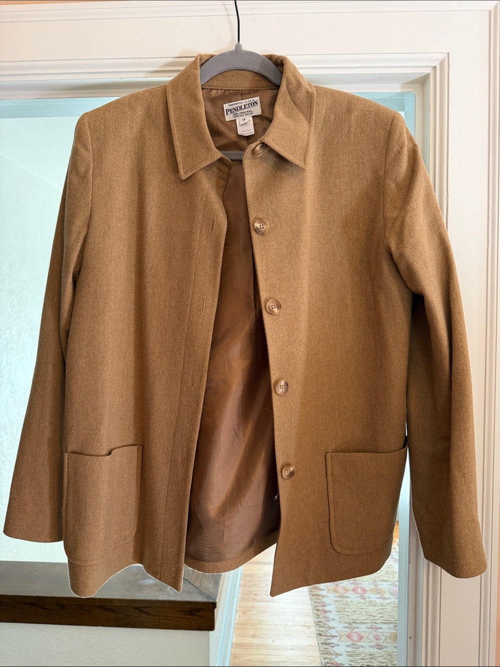 Pendleton Camel Wool Pea Coat